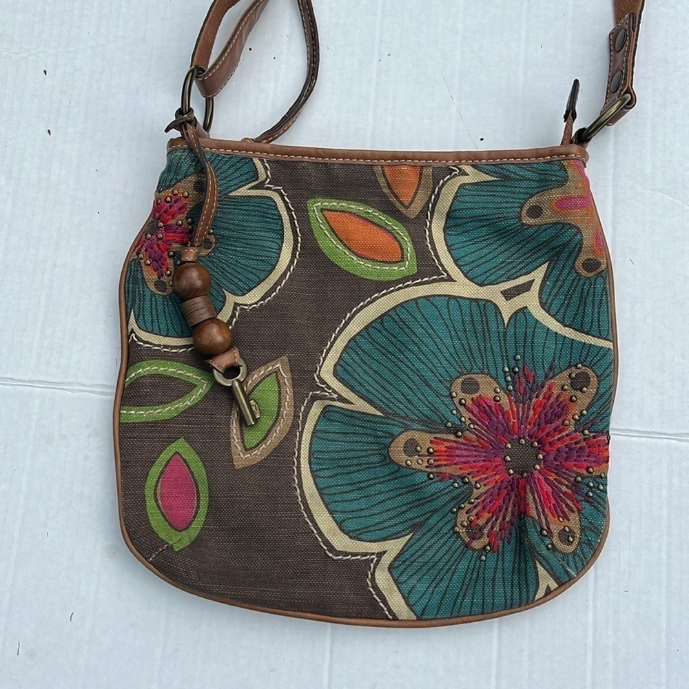 Fossil-Boho Crossbody, Authentic Flower Handbag, … - image 3